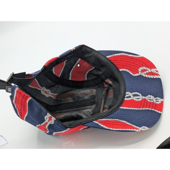 Raised By Wolves RBW 5 Panel Adjustable Size Hat Made USA  Red Navy Rope - Picture 5 of 6